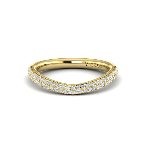 Matching Bands Wedding Band in 14K Yellow Gold by Vlora Bridal