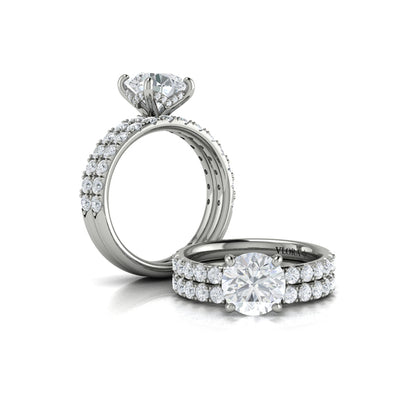 Round Classic Engagement Ring in Platinum by Vlora Bridal
