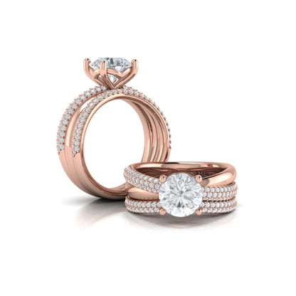 Matching Bands Wedding Band in 14K Rose Gold by Vlora Bridal