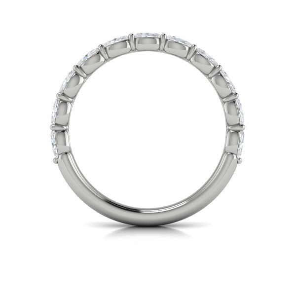 Graceful Oval Shared Prong Stackable Band