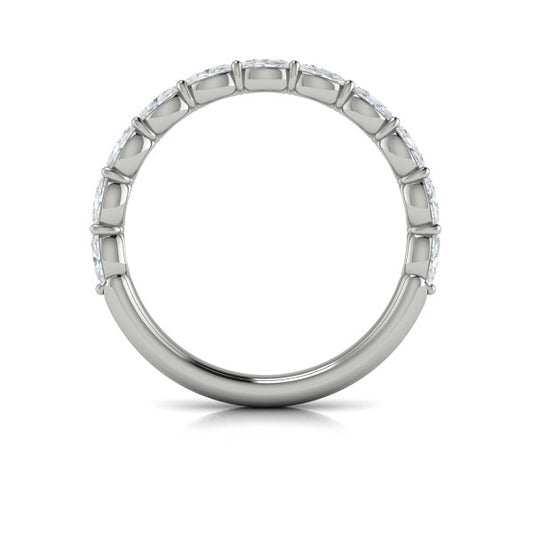 Graceful Oval Shared Prong Stackable Band