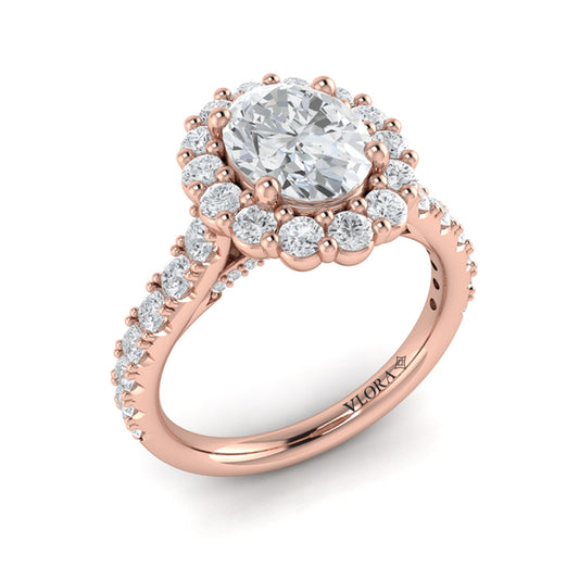 Bloom Halo Oval Engagement Ring