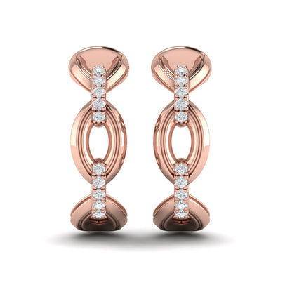 Petite Interlocked Diamond Hoop Earrings