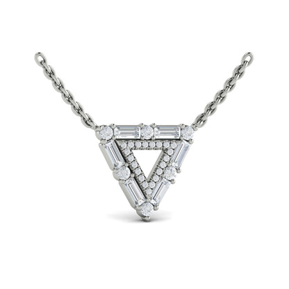 Diamond Baguette Double Trinity Necklace