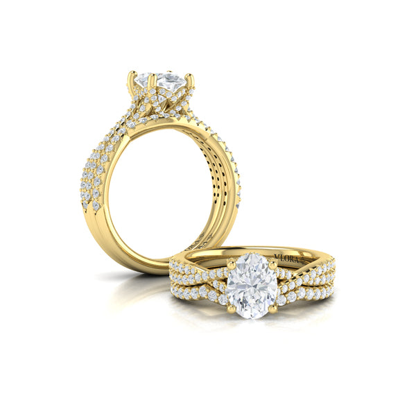 Matching Bands Wedding Band in 14K Yellow Gold by Vlora Bridal