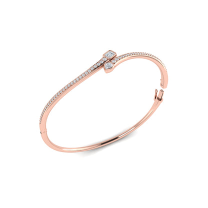 Sculpted Mixed Shape Diamond Bangle