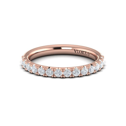 Matching Bands Wedding Band in 14K Rose Gold by Vlora Bridal