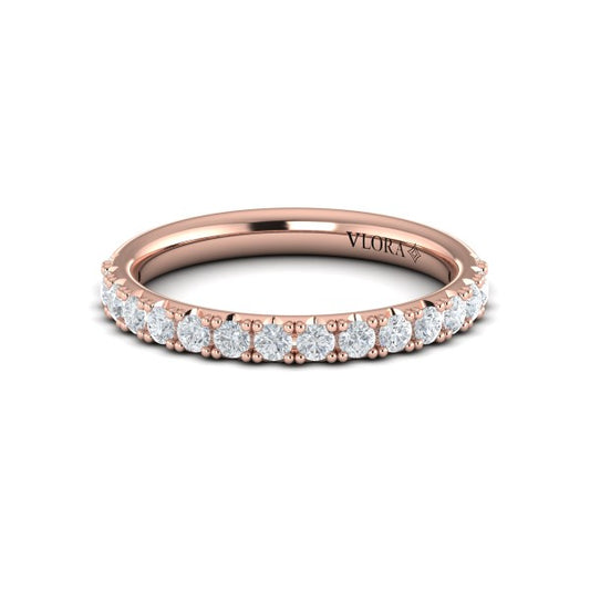 Matching Bands Wedding Band in 14K Rose Gold by Vlora Bridal