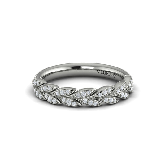 Pave Wheat Stackable Band