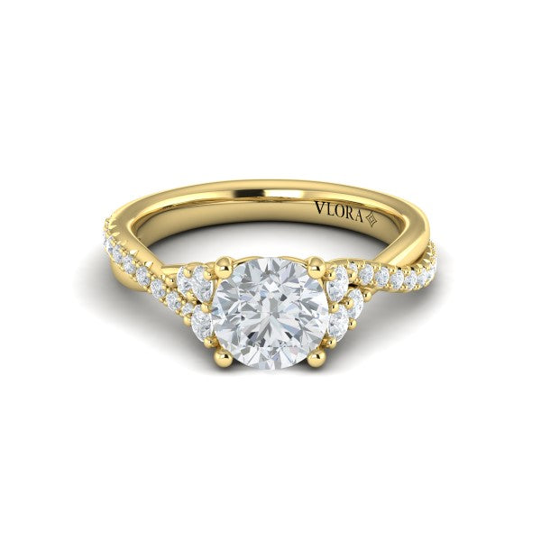 Entwined Round Engagement Ring