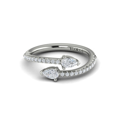 Pear Diamond Wrap Ring