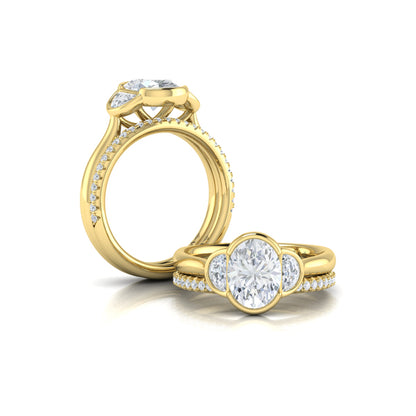 Bezel Three-Stone Engagement Ring