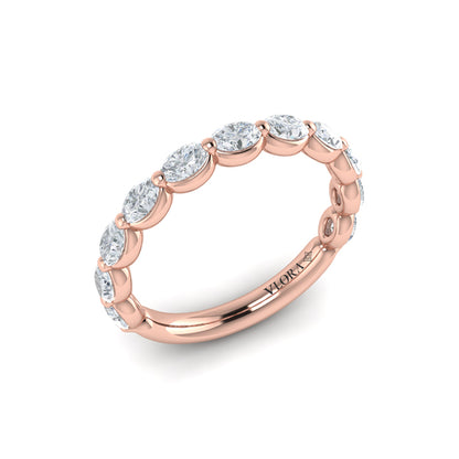 Matching Band for Oval Bezel Diamond Accent Round Engagement Ring