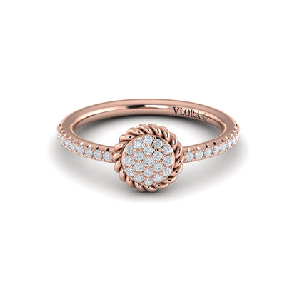 Round Shaped Diamond Pavé Ring