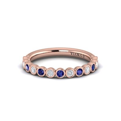 Sapphire Bezel-Set Stackable Band