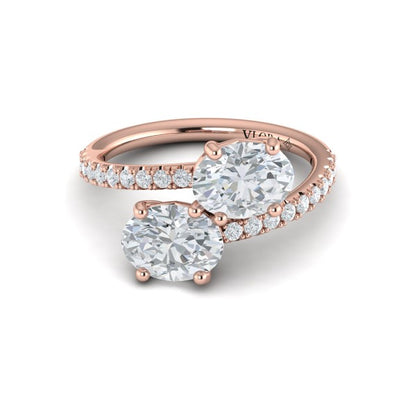 Kissing Oval Two Stone Engagement Ring