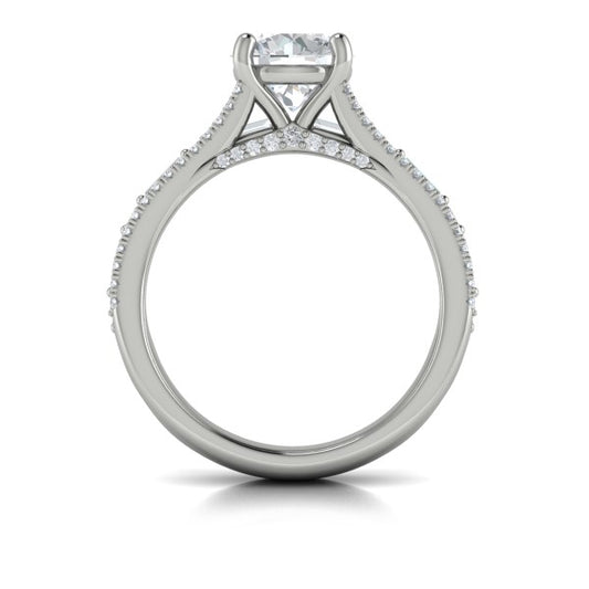 Round Classic Engagement Ring in Platinum by Vlora Bridal