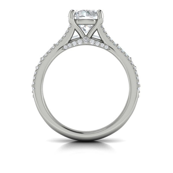 Round Classic Engagement Ring in Platinum by Vlora Bridal