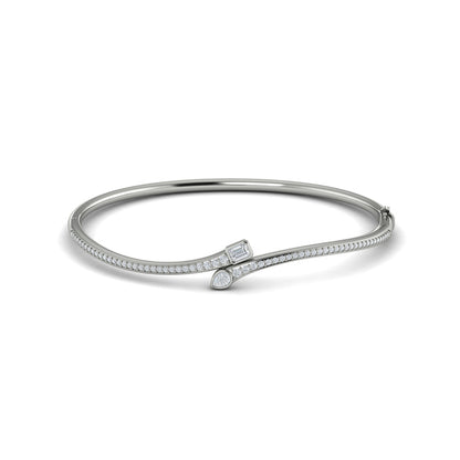 Sculpted Mixed Shape Diamond Bangle