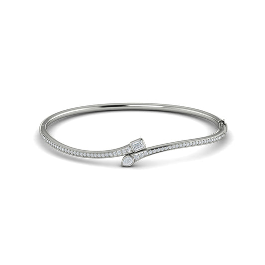 Sculpted Mixed Shape Diamond Bangle