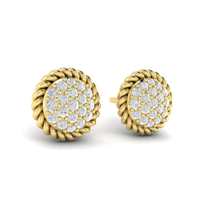 Round Shaped Diamond Pavé Earrings