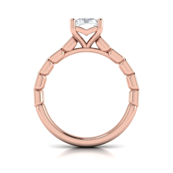 Bezeled Emerald Cut Engagement Ring