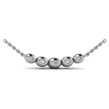 Bezel Set Diamond Curve Pendant Necklace