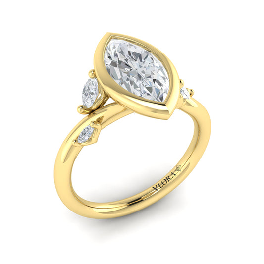 Marquise Bezel Diamond Accent Ring