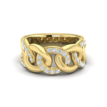 Diamond Interlacing Link Ring