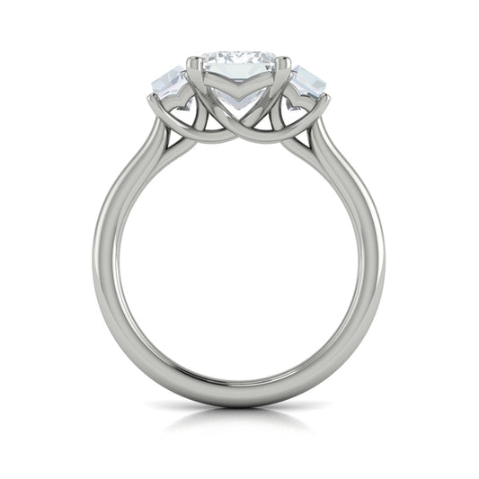 Tapestry Three Stone Emerald Cut Engagement Ring