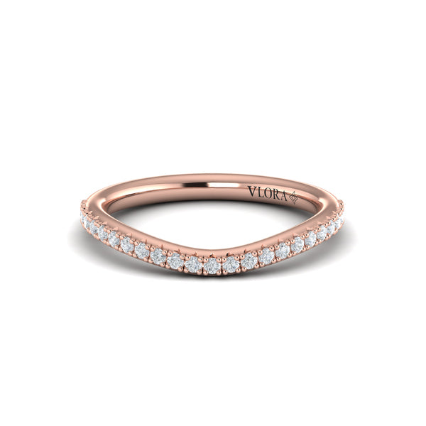 Matching Bands Wedding Band in 14K Rose Gold by Vlora Bridal