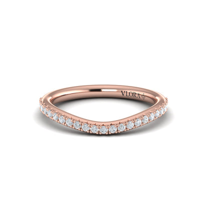 Matching Bands Wedding Band in 14K Rose Gold by Vlora Bridal