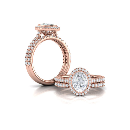 Matching Bands Wedding Band in 14K Rose Gold by Vlora Bridal