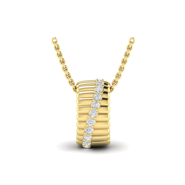 Fluted Wave Ring Pendant