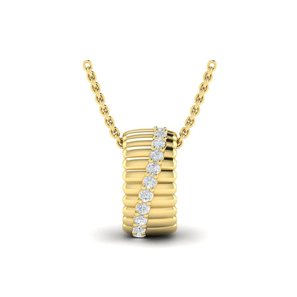 Fluted Wave Ring Pendant