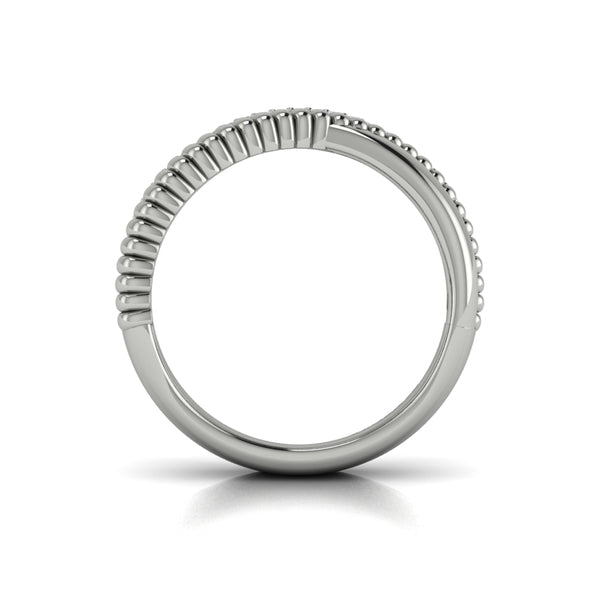 Textured Crossover Diamond Ring