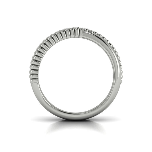 Textured Crossover Diamond Ring