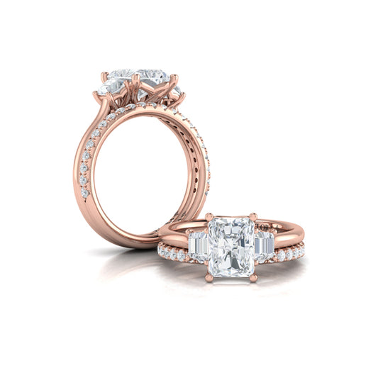 Matching Bands Wedding Band in 14K Rose Gold by Vlora Bridal