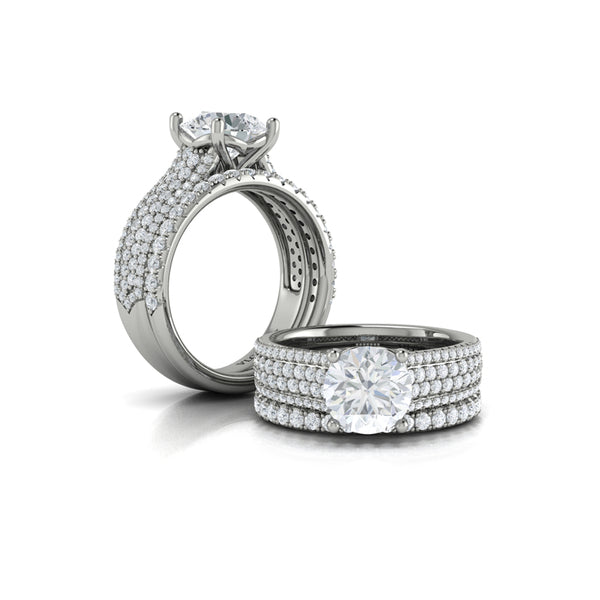 Matching Bands Wedding Band in 14K White Gold by Vlora Bridal