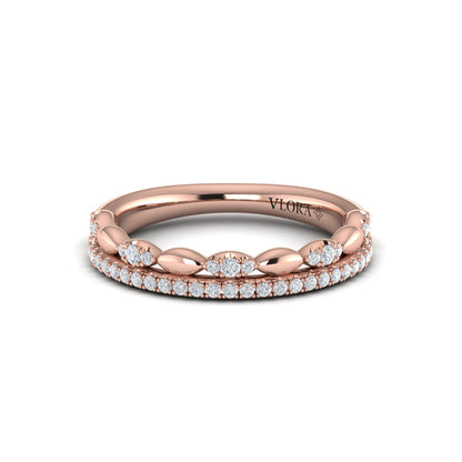 Diamond Oval Duo Pavé Band