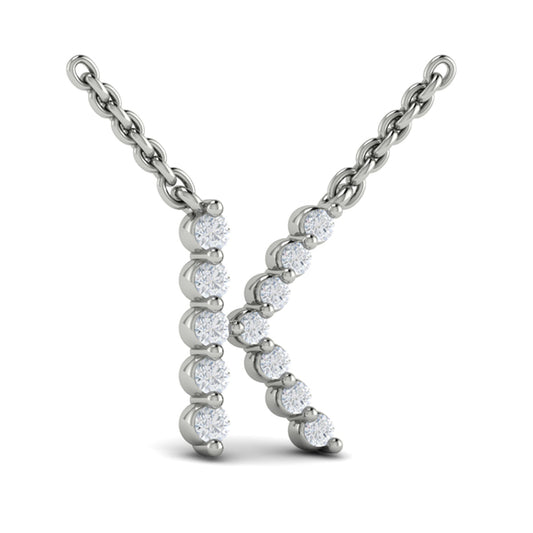 Diamond Alphabet Pendant Necklace, K