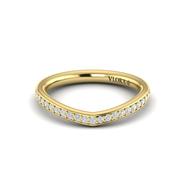 Diamond Contour Wedding Band