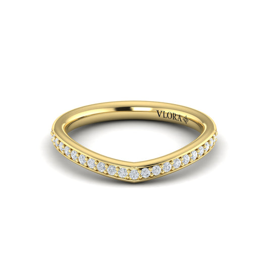 Diamond Contour Wedding Band