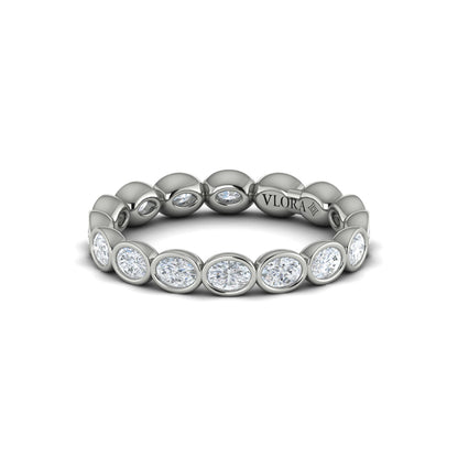Bezel Set Oval Eternity Ring