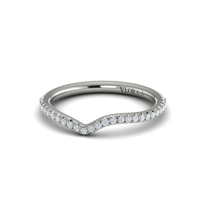 Matching Bands Wedding Band in 14K White Gold by Vlora Bridal
