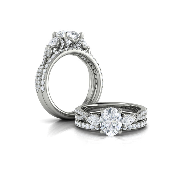 Brilliantly Entwined Three Stone Engagement Ring