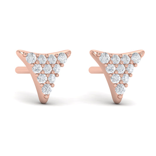 Diamond Trinity Stud Earrings