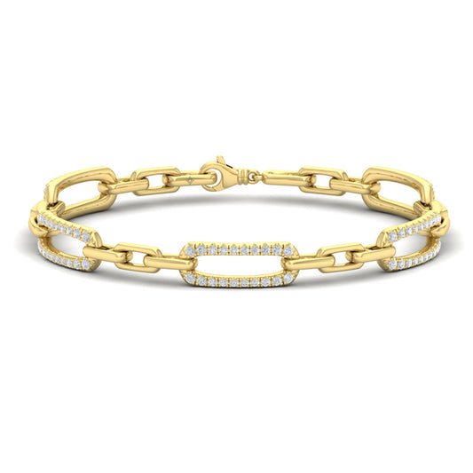 Diamond East West Open Oval Link Bracelet