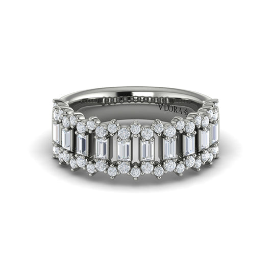 Diamond Baguette and Round Diamond Regal Ring