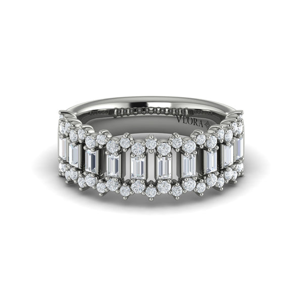 Diamond Baguette and Round Diamond Regal Ring